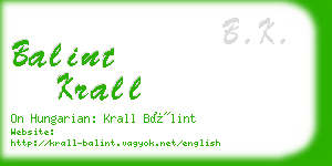 balint krall business card